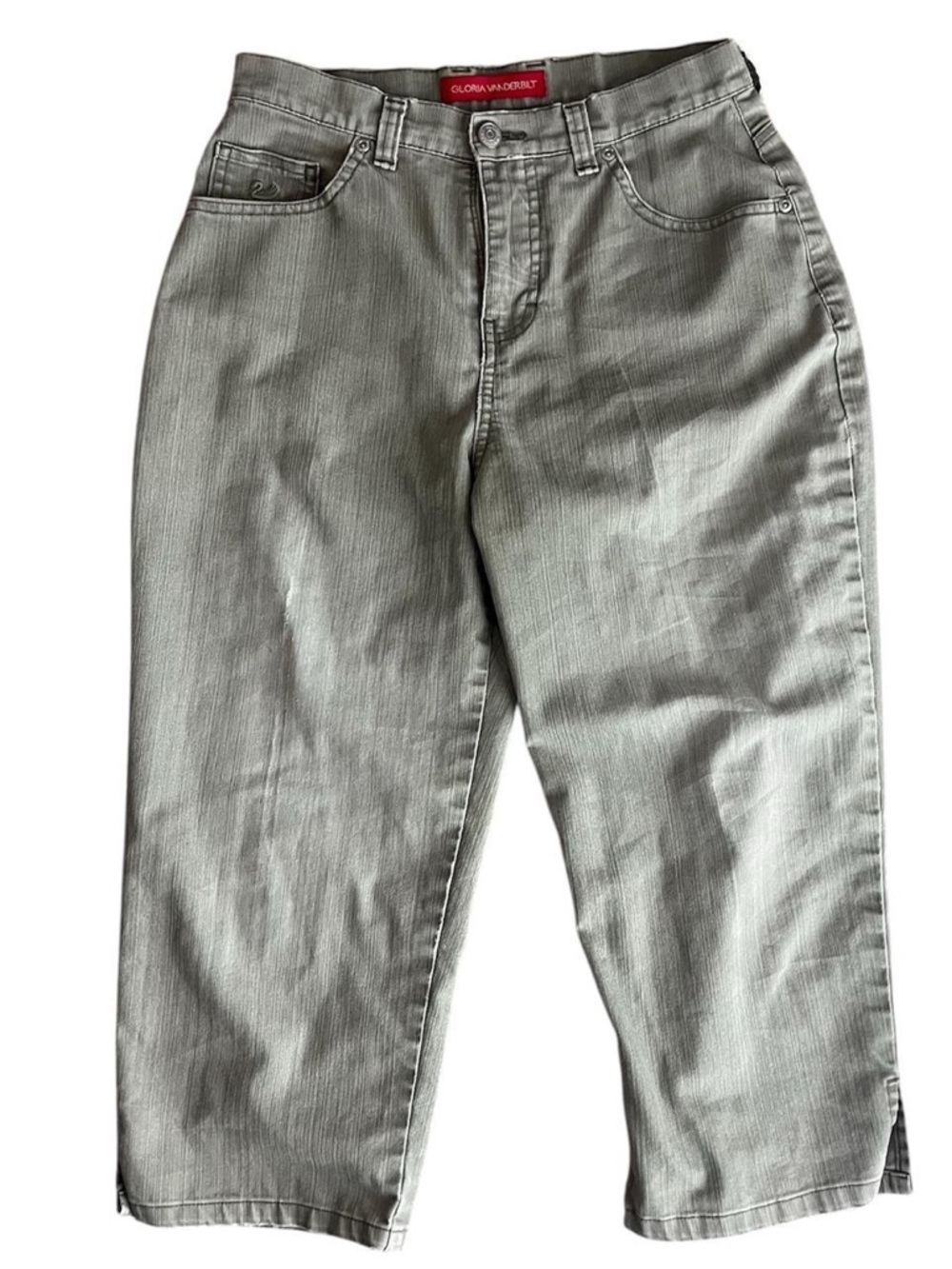 Gloria Vanderbilt Y2K Gray Capri High-Rise Jeans Size 6 / 8